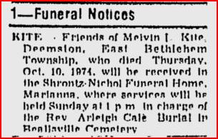 Melvin Kite obit
